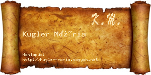 Kugler Mária névjegykártya