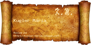 Kugler Mária névjegykártya