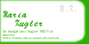 maria kugler business card